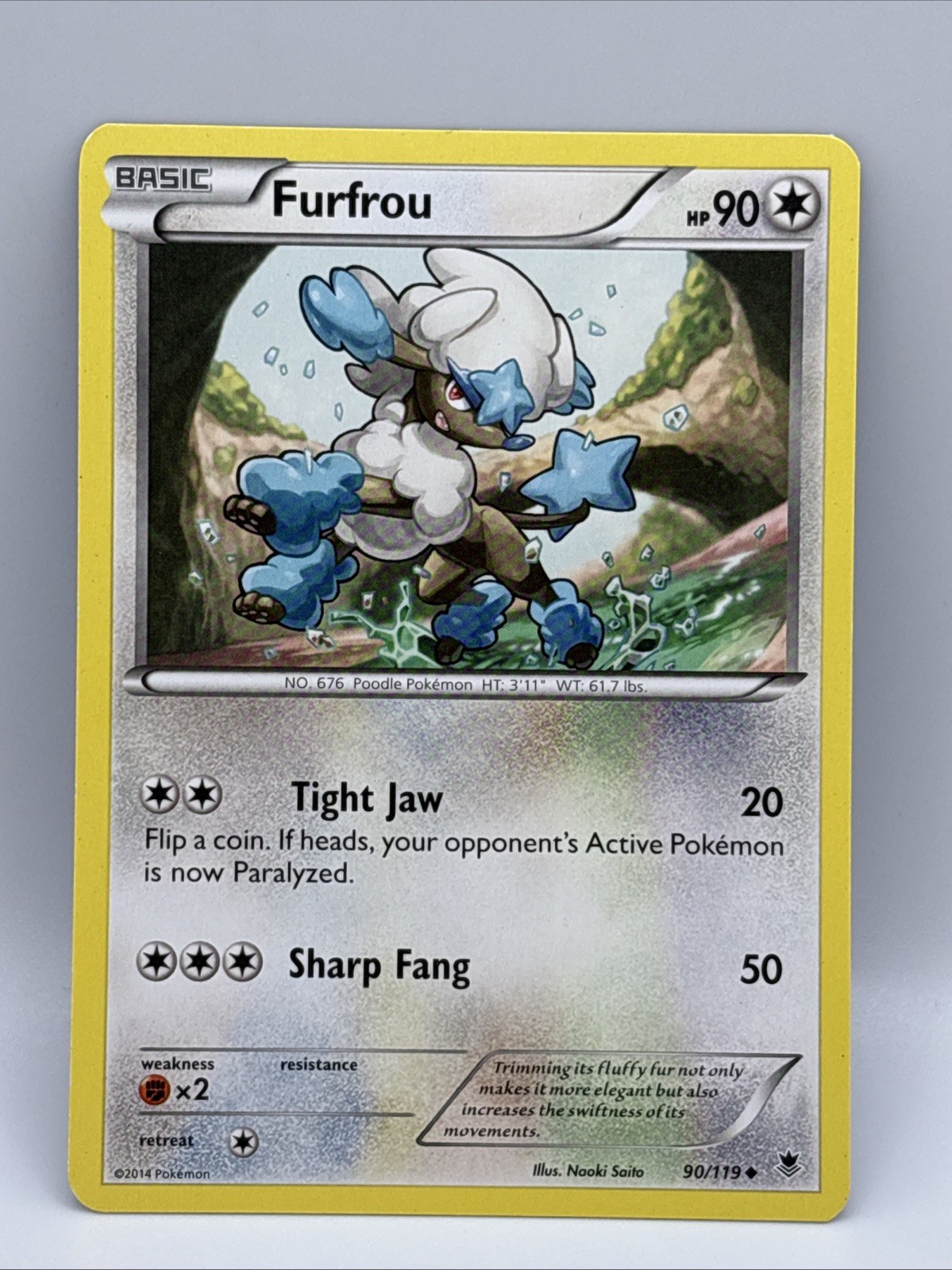 Furfrou - 90/119 - Uncommon - Phantom Forces - 2014 - Pokémon Card - LP