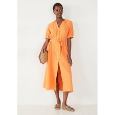 Hush Shirt Midi Dress UK8 in Orange RRP £85