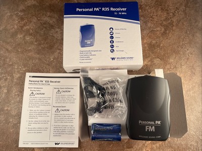Williams Sound PPA R35E Receptor Personal PA R35 Receiver FM 72 - 76 MHz- NEW