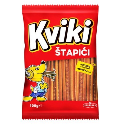 (11,90 EUR/kg) Podravka Kviki Stapici Salzstangen 100g Snack SalzgebäckKroatien