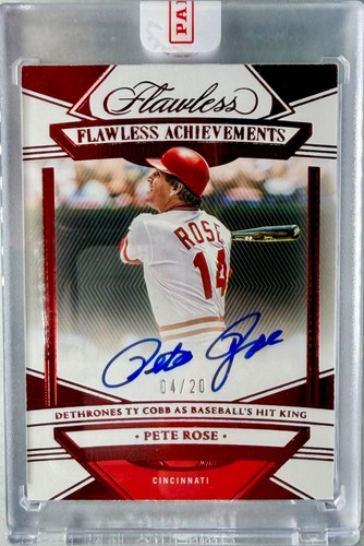 2023 Panini Flawless #FA-PR Pete Rose Auto Flawless Achievements Ruby /20 Reds