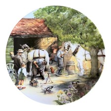 Vintage Royal Doulton The Blacksmith with 100mm Disc Adhesive Plate Hanger 21 cm