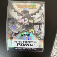 Leaf Flashback Flash Terry Bradshaw Steelers Pre-Production Proof 1/1