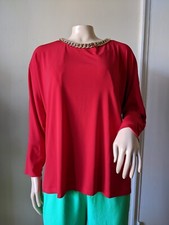 Calvin Klein Women’s  Fancy Gold and Red Blouse * NWT*