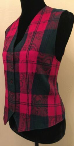 Pendleton Damen Button Down Weste Größe 8 rot blau grün kariert 100 % Schurwolle - Bild 4 von 12