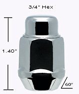 White Knight 217504 14mm - 2.00 R.H. Bulge Acorn Lug Nuts (Set Of 4) (Hex 3/4") - Bild 2 von 2