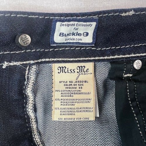 MISS ME Jeans Women's Size 31 - Denim - BUCKLE JE5001BL - Boot - Rhinestone - Picture 8 of 10