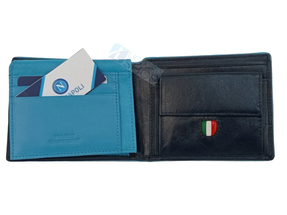 Portafoglio SSC Napoli - Portatessere E Portamonete, In Poliestere, 12.5x9.5 Cm, Con Logo E Scritte