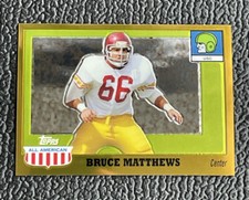 🔥BRUCE MATTHEWS 2003 TOPPS ALL AMERICAN GOLD #'d /555!🔥OILERS USC HOF!