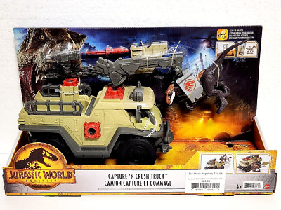 Jurassic World Dominion Capture 'N Crush Truck with Velociraptor - Mattel