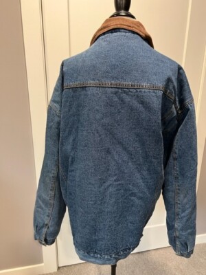 Men VTG Original Cold Storage Foul Weather Gear Denim Sherpa