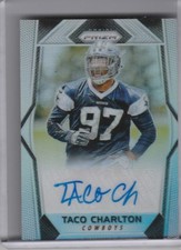 2017 PANINI PRIZM #RA-TCH TACO CHARLTON AUTOGRAPH ROOKIE REFRACTOR COWBOYS A177