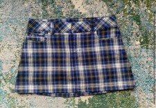 Vintage Y2K Abercrombie Fitch navy plaid school girl mini pencil skirt, size 4
