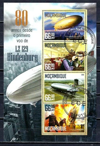 Balloons And Airships Mozambique 2016 (49) Yvert No. 7002 To 7005 Canceled Used
