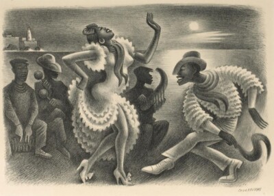 Rumba Cuban Dance Art Print   Miguel Covarrubias 1940   Latin Jazz Scene