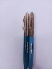 2 Vintage Scripto Lever Filler Fountain Pens Green Untested As Is