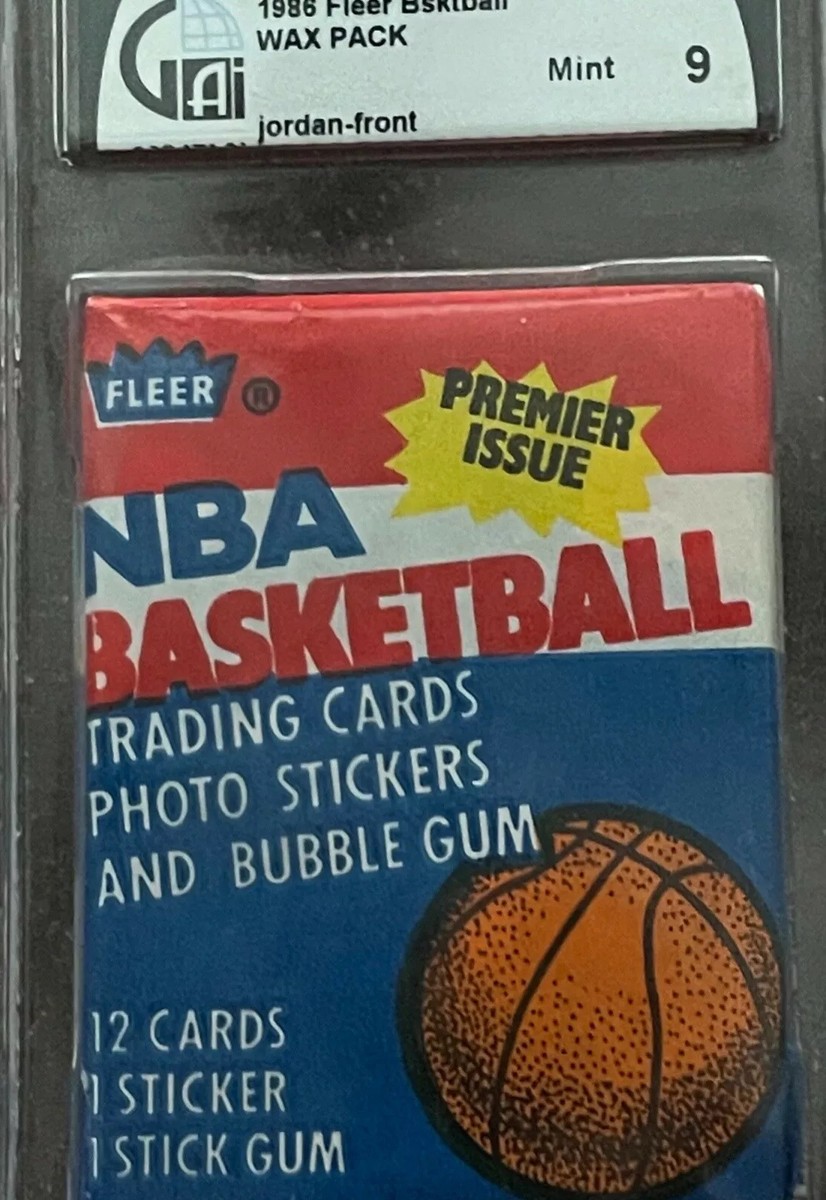 NBAカード　おまけ用 NBA 1986 Fleer Basketball Wax Pack,#57 Jordan RC On Top, GRADE 9