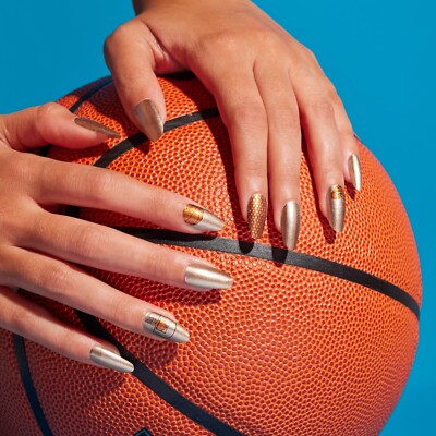 Color Street Nail Polish Strips LET'S BOUNCE Accent (FSL078) 4 strips BASKETBALL