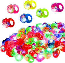 LED Light up Ring - Colorful Flashing Bumpy Rings Finger Toys Novelty Glow in th