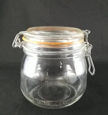 Le Parfait Small Canning Snap Clamp Down Lid Glass Jar Made In France 580 ml