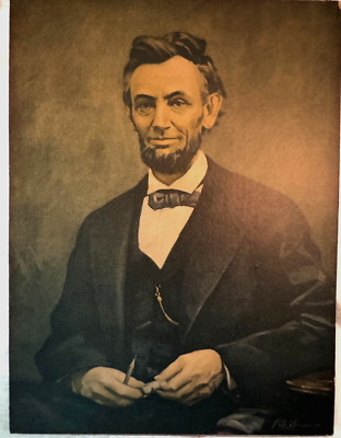 Abraham Lincoln Offset Lithograph   Original F.S. Brunner Artwork   Registered