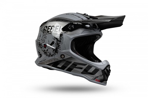 Casco Moto Cross Bimbo Bambino Ufo Metal Junior Offroad Pit Bike Argento  Mis. S | eBay