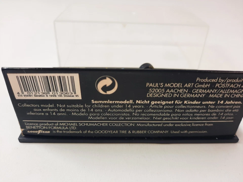 Minichamps Benetton B194/B195 #1 Schumacher showcar 1995 1/64 510956491 MSC#15 - Immagine 3 di 3