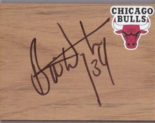 Chicago Bulls Bill Wennington Signed Floorboard COA
