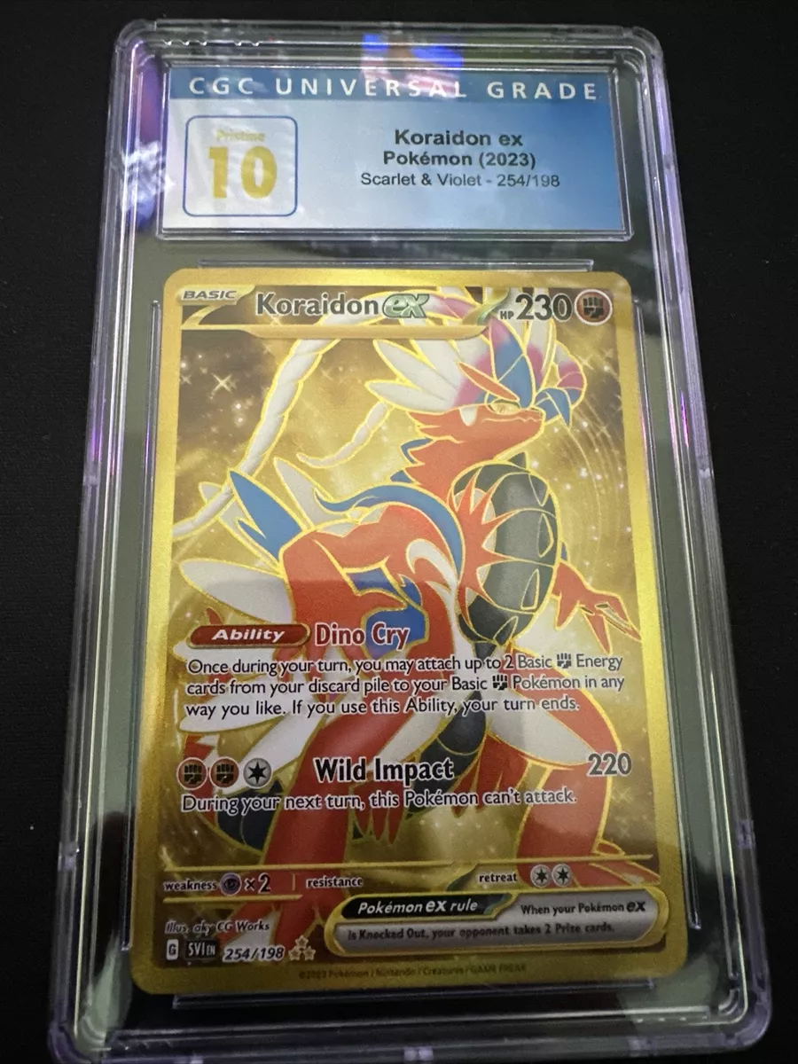 Pokemon Koraidon EX GOLD 254/198 Scarlet & Violet Secret Rare PSA 10