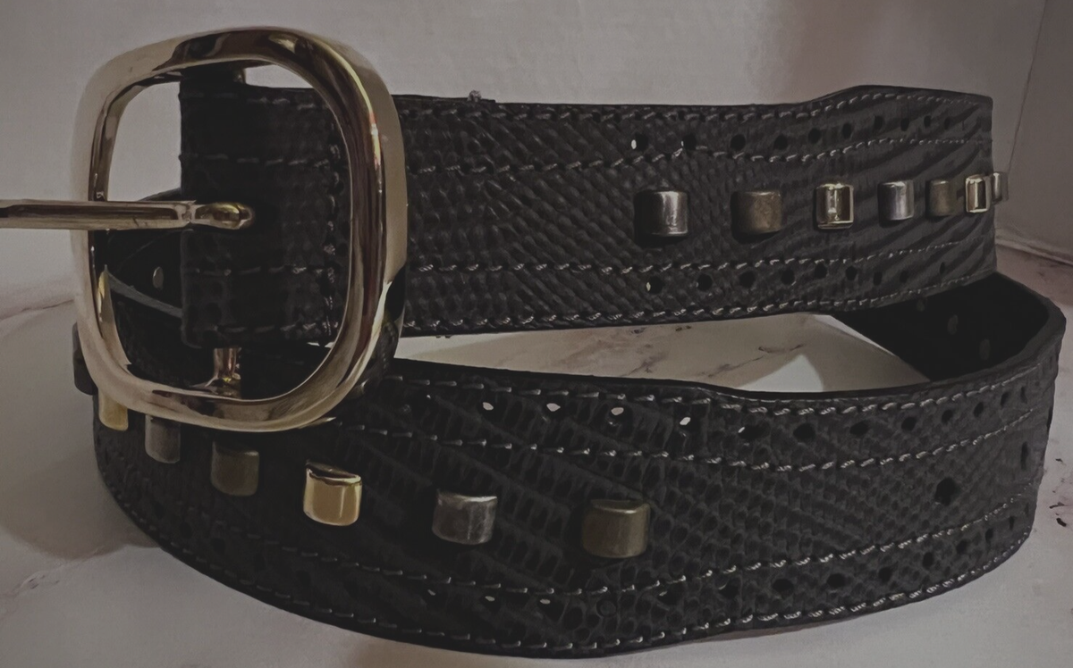 Vita Nuova Pink leather belt with gold coins Women main image 4