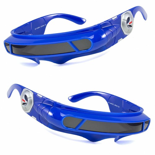 SPACE ALIEN COSTUME Party CYCLOPS Futuristic Robot WRAP SHIELD SUN GLASSES Visor - Picture 10 of 16