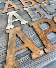 6 Inch Metal Letters Numbers. Rusty or Natural Finish -Mounting Hole Available
