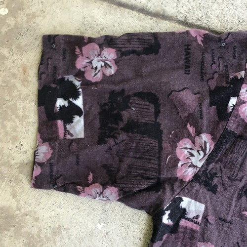 Bruno Men XL Linen Rayon Hawaiian Short Sleeve Shirt Purple Floral Tropical - Picture 2 of 9