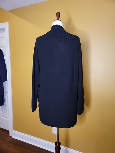 Gap Womens Black Medium Long Length Open Cardigan Size M True Black Pockets NWT - Picture 5 of 9