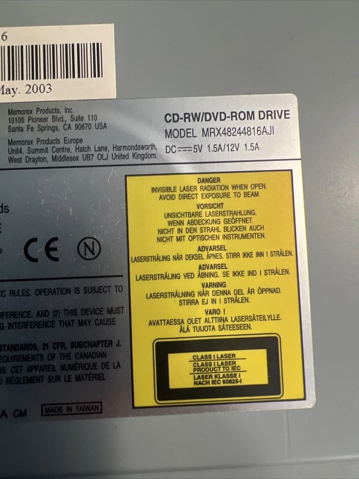 Unidade de DVD-Rom Memorex CD-RW MRX48244816AJI regravável ultra velocidade - Imagem 4 de 4
