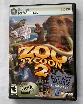 Zoo Tycoon 2 Extinct Animals (PC, 2007) Expansion Pack