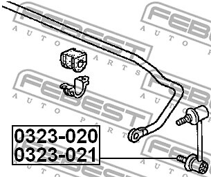 0323-020 FEBEST Rod/Strut, stabiliser for ACURA,HONDA,HONDA (GAC)