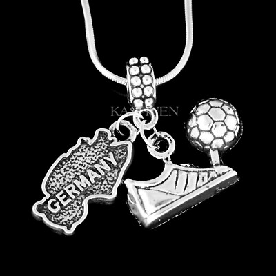 Liebe Reise Deutschland Karte Fußball / Halskette Munich Neu Homesick Schmuck