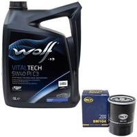 MotoröL Set 5W40 5 Liter + ÖLfilter SM 104 FüR Citroen Honda Mitsubishi Subaru