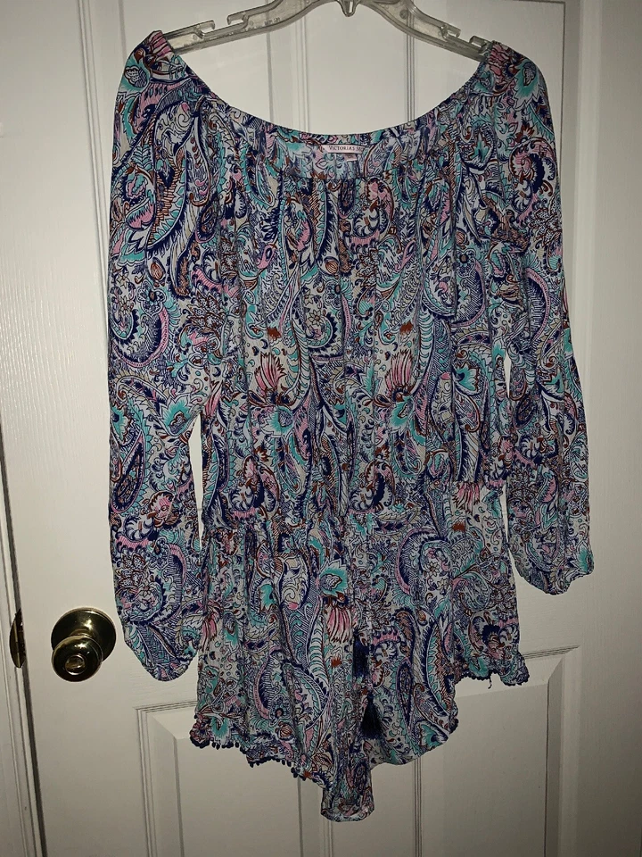 Victoria's Secret Детский комбинезон гостиной сексуальный цельный пейсли Павлин женщин размер большой - Изображение 3 из 4