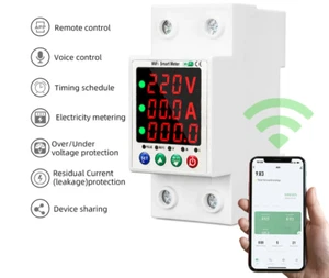 WiFi Smart Meter 63A 220VTriple Display Over Under Current Protector Remote