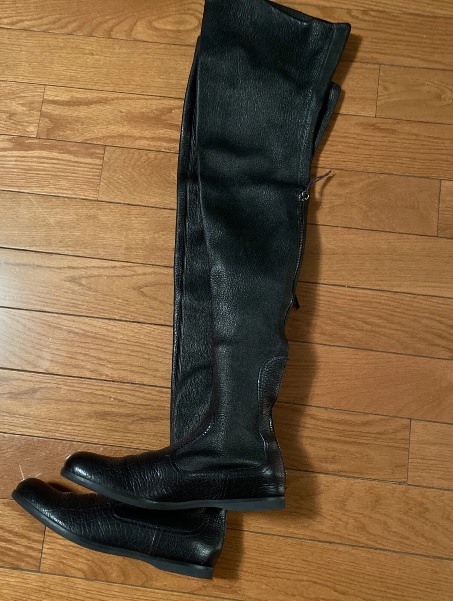 Miu Miu Black Leather Thigh High Boots Size 38.5 US 8.5
