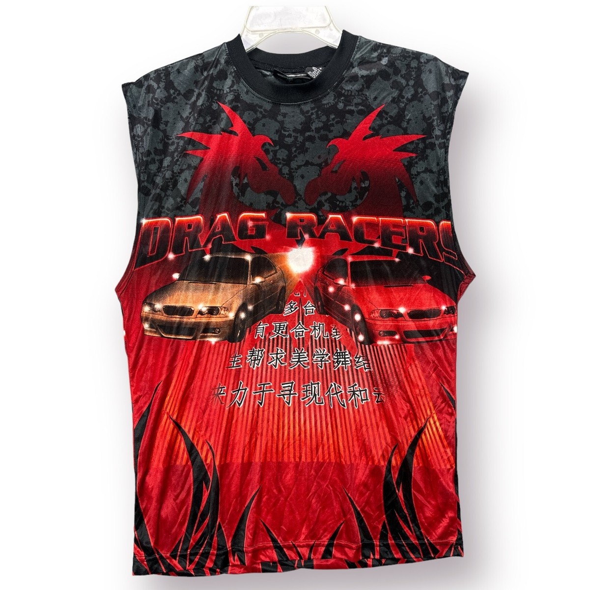 ✙˖y2k archive⌖ neotribal rib tank 90s Y2k Vintage NOBO Men's M Racing Tank Top Sports car