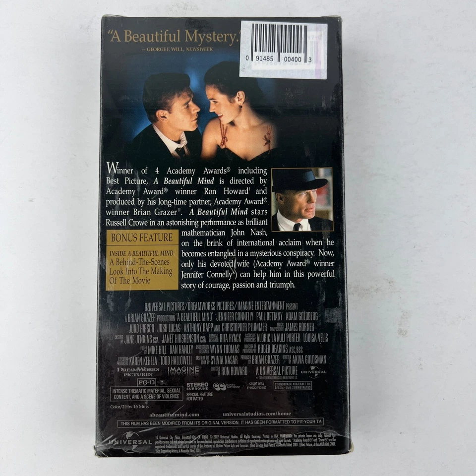 A Beautiful Mind VHS Video Tape 2002 Russell Crowe - Image 2 of 2