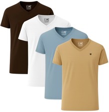 Men's 4 Pack Short Sleeve V-Neck T-Shirts Casual Wear Gym Workout Running Tops