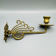 Vintage Brass Piano Wall Sconce Art Nouveau Candle Holder