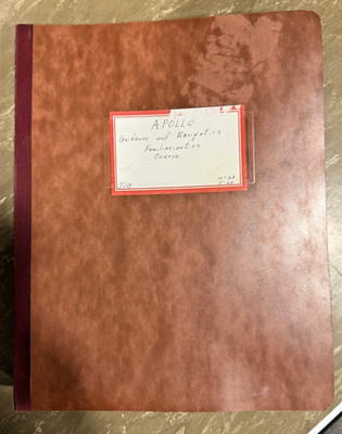 Vintage Apollo Guidance Navigation Training Manual Binder w/ 1963 Notes