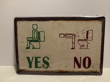 8" x 12" Tin Toilet Etiquette Funny Sign