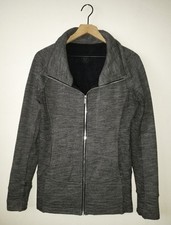 Lululemon Radiant II Jacket Heathered Core Dark Grey Full Zip Mock Neck Size 8