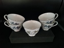 Royal Doulton Burgundy 5 x Tea cups perfect Condition